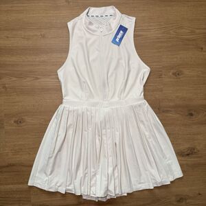 NWT Prince Pickleball Pleated Dress Womens L Cream Athletic Tennis Skort